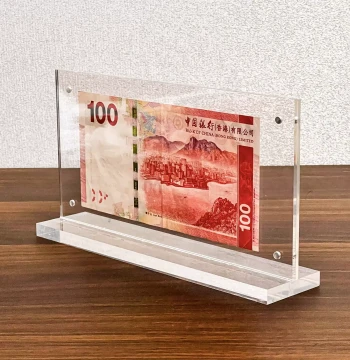 RMB Picture Frame for Banknotes, Receipts, Commemorative Coins, Paper Currency, and Foreign Currency Display; Graded Collection Frame for $100 USD Bills