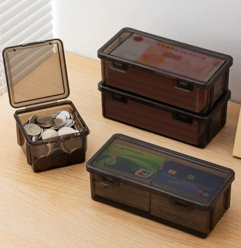 Change Box Household Coin and Commemorative Banknote Protection Case, Coin and Hundred-Yuan Bill Savings Storage Box, Transparent Organizer