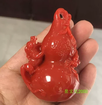 Sichuan Nanhong Agate Gourd Hand Piece - Imitation Jade 'Fu Lu Shou' (Fortune, Prosperity, Longevity) Play Item, Pixiu Jade Antique Hand Piece for Men and Women