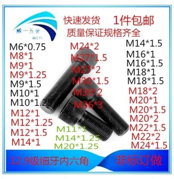 Grade 12.9 Fine Pitch Hex Socket Cap Screws M6 M8 M9 M10 M12 M14 M16 M18 M20 M22 M24 M27 M30