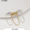18K Gold-Plated Color-Preserved Magnetic Clasp Safety Chain Anti-Drop End Connector for Handmade Bracelets Jewelry Accessories
