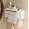 Wall-Mounted Face Towel Storage Box for Disposable Cleansing Tissues and Cotton Pads, Bathroom Organizer