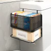 Toilet Tank Side Shelf Bathroom Storage Rack No-Drill Organizer for Bathroom Essentials