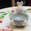 Ceramic Rabbit Egg Holder – Creative Irregular Egg Stand for Breakfast or as a Decorative Gift