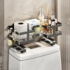 Over-Toilet Storage Rack Wall-Mounted No-Drill Bathroom Multi-Function Organizer for Toilet Essentials