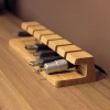 Data Cable Organizer, Desktop Fixed Charging Cable Storage, Solid Wood Phone Power Cord Clip, Anti-Tangle Adhesive Hook, No-Drill Computer Wire Winder, Wooden Edge Hanging Cable Collector