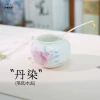 Xiankan Yunshu [Danran] Ceramic Brush Washer - Hand-Painted Elegant Lily Design under Glaze for Calligraphy Supplies