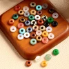 Natural Stone Abacus Beads with Large Holes 5*10mm White Crystal Rose Crystal Flat Beads Jewelry Accessories Semi-Precious Stones