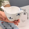 Xian Kan Yun Shu [Cloud Lark] Elegant Brush Washer, Hand-Painted Orchid and Sparrow Design under Glaze, Ceramic Water Pot