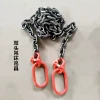 Double Loop Chain Lifting Sling, Manganese Steel Double-End Ring Hoisting Chain, G80 Manganese Steel Lifting Rigging 1/2/3/5T