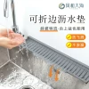 Kitchen Sink Drainage Mat - Sloped Countertop Drying Pad with Foldable Narrow Edges, Faucet Splash Guard, Storage Mat