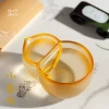 Zhizhi Study Room 'Small Pot Sky' Brush Washer - Traditional Handmade Glass with Lost-Wax Method, Silk Luster, Double-Compartment Water Vessel