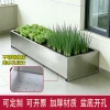 Thickened 304 Stainless Steel Planter Box for Home Balcony Vegetable Gardening - Rectangular Large Flower Pot for Rooftop Planting