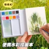 Portable Travel Art Set for Kids - Watercolor Paint Box with Sketchbook and Mini Drawing Board