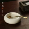 Dehua Mutton Fat White Porcelain Brush Washer - Minimalist Modern Ceramic Water Pot and Scholar's Desk Ornament