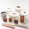 White Noise Wood Chip Core Grid Scented Candle Wooden Core S-Type Brand Name Candle Container Soy Candle Core Wood