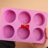 6-Cavity Round Maple Leaf & Butterfly Totem Large Silicone Mold for Handmade Soap – DIY Milk Soap, Essential Oil Soap Making Mold