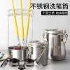 Stainless Steel Oil Painting Medium Dispenser and Brush Washer Cup for Students, Diluent and Watercolor Paint Supplies