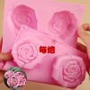 6-Cavity 3D Rose Silicone Mold for DIY Soap Making Heat-Resistant Non-Stick Large Size for Milk Soap and Essential Oil Soap