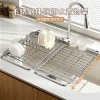 Expandable Stainless Steel Sink Rack, Multi-Function Kitchen Drain Board for Fruits, Vegetables, and Utensils