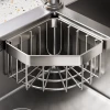Sink Drain Rack Corner Hanging Basket - Kitchen Sponge and Cloth Organizer, Multi-Function Home Storage Solution