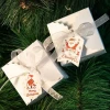50pcs Merry Christmas Gift Tags Printed White Paper Labels X