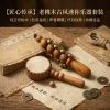 Ancient Craft Mini Peach Wood Rattle Drum Traditional Intangible Cultural Heritage Custom Handmade Toy for Infants