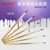 Mo Hao Detail Brush Set, Goat Hair Liner, Wolf Hair Round/Flat Brushes for Oil Painting, Art & Gouache