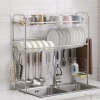 Stainless Steel Sink Rack Kitchen Organizer Over-Sink Dish Drying Rack with Utensil Holder