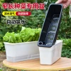 Long Rectangular Self-Watering White Planter for Narrow Window Sills and Balconies