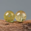 Natural Crystal Lemon Yellow Azeztulite Round Beads for DIY Jewelry Making, Bracelets, and Necklaces