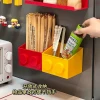 Magnetic Storage Shelf Cute Building Block Magnetic Organizer Box Refrigerator Decorative Sticker Cling Film Holder Wall-Mounted Fridge Magnet