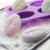 Aizaofang Four-Connected Flower Elf Oval Flower DIY Handmade Soap Silicone Mold New Bar Soap Silicone Mold