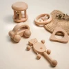 Rattle Car Teether Wooden Bead Educational Soothing Teething Set Baby Photo Prop