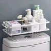 Over-Toilet Storage Rack - No-Drill Bathroom Organizer Shelf for Restrooms and Washrooms, Space-Saving Storage Solution