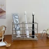 Minimalist Stainless Steel Toothbrush Holder with Drainage - Ins Style Bathroom Organizer for Cosmetics