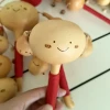 Handmade Natural Gourd Cute Smiley Face Rattle Baby Soothing Toy Safe for Chewing No Paint