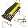 FRP Stair Nosing, Yellow Anti-Slip Stair Treads with Granular Surface