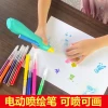 Electric Spray Painting Pen Set for Babies and Toddlers, Non-Toxic Washable Watercolor Markers, Drawing Tool Kit Toy