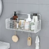 Wall-Mounted Bathroom Storage Shelf, No-Drill Organizer for Sink, Shower, and Toilet Area