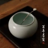 Ru Kiln Celadon Ceramic Brush Washer Set - Large, Medium, and Small Ink Dishes for Chinese Calligraphy and Painting Supplies