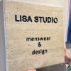 Custom Travertine Stone Signage with Natural Marble 3D Lettering and Spherical Characters for Cafes, Clothing Stores, and Studios