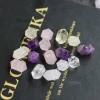 Natural Amethyst, Rose Quartz, Clear Quartz, and Lemon Quartz Double-Pointed Tumbled Beads for DIY Bracelets, Necklaces, and Earrings