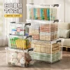 Extra-Large Transparent Plastic Storage Box with Lid, Home Organizer for Clothes and Household Items